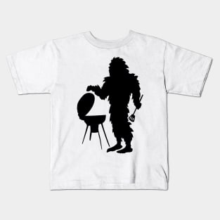 Bigfoot Camping HIking Silhouette Kids T-Shirt